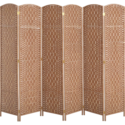 HOMCOM 6 Panel Wicker Room Divider 6' Tall Privacy Screen Natural Aosom.com HOMCOM 6 Panel Wicker Room Divider 6' Tall Privacy Screen Natural Aosom.com