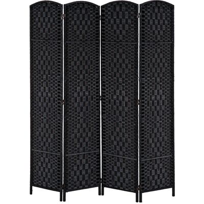 HOMCOM 4 Panel Wicker Room Divider Folding Privacy Screen 6' Tall Black Aosom.com HOMCOM 4 Panel Wicker Room Divider Folding Privacy Screen 6' Tall Black Aosom.com
