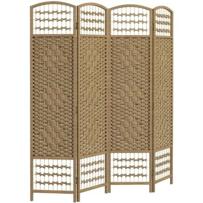 HOMCOM 4-Panel Folding Room Divider Natural Wave Fiber Portable Privacy Screen for Home Office Aosom.com HOMCOM 4-Panel Folding Room Divider Natural Wave Fiber Portable Privacy Screen for Home Office Aosom.com
