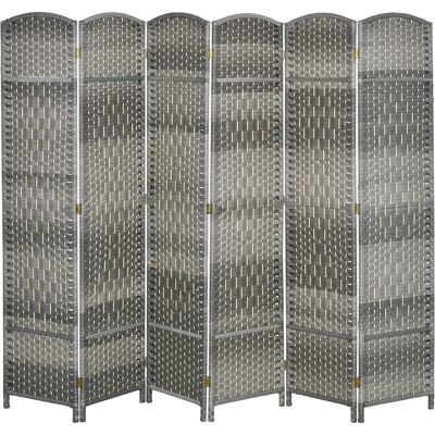 HOMCOM 6 Panel Room Divider, 6 Ft Tall Privacy Screen in Mixed Gray, Freestanding Wood Partition Elegant Room Separation Aosom.com HOMCOM 6 Panel Room Divider, 6 Ft Tall Privacy Screen in Mixed Gray, Freestanding Wood Partition Elegant Room Separation Aosom.com