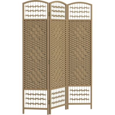 HOMCOM 3-Panel Folding Room Divider Natural Wave Fiber Portable Privacy Screen for Home Office Aosom.com HOMCOM 3-Panel Folding Room Divider Natural Wave Fiber Portable Privacy Screen for Home Office Aosom.com