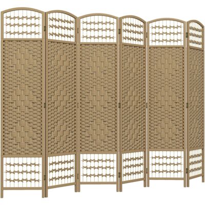 HOMCOM 6-Panel Folding Room Divider, Portable Wave Fiber Privacy Screen, Natural, for Home Office Aosom.com HOMCOM 6-Panel Folding Room Divider, Portable Wave Fiber Privacy Screen, Natural, for Home Office Aosom.com