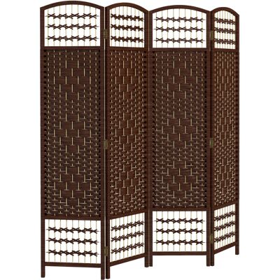 HOMCOM Brown Wave 4-Panel Folding Privacy Screen, Lightweight Room Divider for Home Office Aosom.com HOMCOM Brown Wave 4-Panel Folding Privacy Screen, Lightweight Room Divider for Home Office Aosom.com