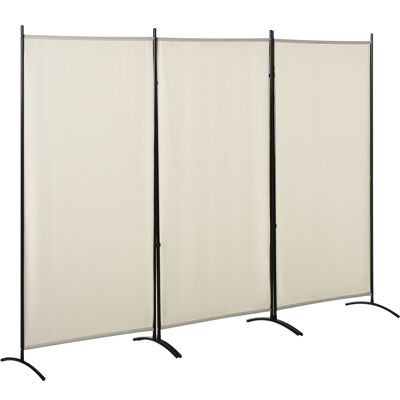 HOMCOM 6' 3-Panel Room Divider, Privacy Screen, Folding, Beige, Indoor Use Aosom.com HOMCOM 6' 3-Panel Room Divider, Privacy Screen, Folding, Beige, Indoor Use Aosom.com