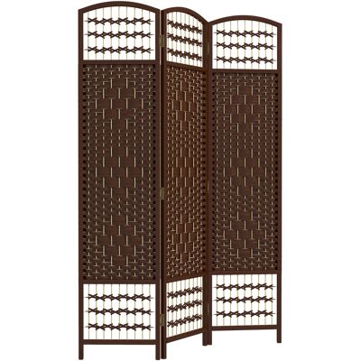 HOMCOM Brown Wave 3-Panel Folding Privacy Screen, Lightweight Room Divider for Home Office Aosom.com HOMCOM Brown Wave 3-Panel Folding Privacy Screen, Lightweight Room Divider for Home Office Aosom.com