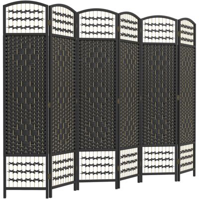 HOMCOM Room Divider 6 Panel Folding Privacy Screen Black Wave Fiber for Home Office Portable Aosom.com HOMCOM Room Divider 6 Panel Folding Privacy Screen Black Wave Fiber for Home Office Portable Aosom.com