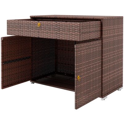 Outsunny Outdoor Storage Cabinet, Waterproof PE Rattan Cabinet with Drawer for Indoor, Outdoor Swimming Pool, Mixed Brown Outsunny Outdoor Storage Cabinet, Waterproof PE Rattan Cabinet with Drawer for Indoor, Outdoor Swimming Pool, Mixed Brown