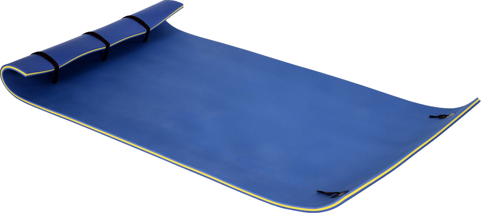 HOMCOM Large Float Water Mat 10' x 5' 3-Layer Pool Foam Thick Durable for Swimming Lake Ocean Activities Blue   Aosom.com