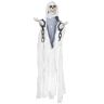 Outsunny Animated Hanging Grim Reaper Halloween Prop White Robe Sound Motion Light Up Eyes Creepy Decor   Aosom.com