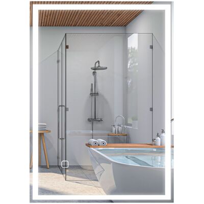 HOMCOM LED Bathroom Vanity Mirror 32x24 Inch Smart Touch Dimmable 3 Colors Makeup Mirror Aosom.com HOMCOM LED Bathroom Vanity Mirror 32x24 Inch Smart Touch Dimmable 3 Colors Makeup Mirror Aosom.com
