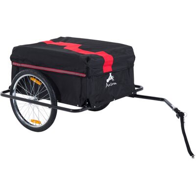 Aosom Bicycle Cargo Trailer, Two-Wheel Bike Luggage Wagon with Removable Cover, Versatile Use, Red Aosom.com Aosom Bicycle Cargo Trailer, Two-Wheel Bike Luggage Wagon with Removable Cover, Versatile Use, Red Aosom.com