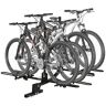 HOMCOM Large 4-Bike Hitch Mount Bike Rack for Car, Folding Bicycle Storage, Road, Fat Tire, & Mountain Rear Bike Accessories for SUV, Sedan, Metal