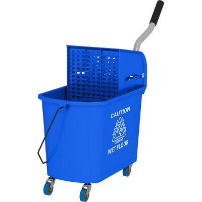 HOMCOM Mop Bucket with Wringer, Mop Bucket on Wheels for Floor Cleaning, 21 Quart, Separate Dirty and Clean Water, Blue Aosom.com HOMCOM Mop Bucket with Wringer, Mop Bucket on Wheels for Floor Cleaning, 21 Quart, Separate Dirty and Clean Water, Blue Aosom.com