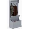 HOMCOM Entryway Hall Tree with Coat Rack and Sitting Bench, Mudroom Bench with Storage, and Hooks, Gray