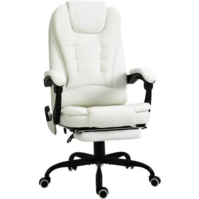 Vinsetto Reclining Office Chair with Vibrating Massage Lumbar Support White Ultimate Relaxation Aosom.com Vinsetto Reclining Office Chair with Vibrating Massage Lumbar Support White Ultimate Relaxation Aosom.com