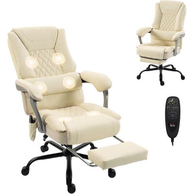 HOMCOM 400lbs Massage Office Chair with Heat, Big and Tall Desk Chair, Lumbar Support, Reclining, Footrest, Beige HOMCOM 400lbs Massage Office Chair with Heat, Big and Tall Desk Chair, Lumbar Support, Reclining, Footrest, Beige
