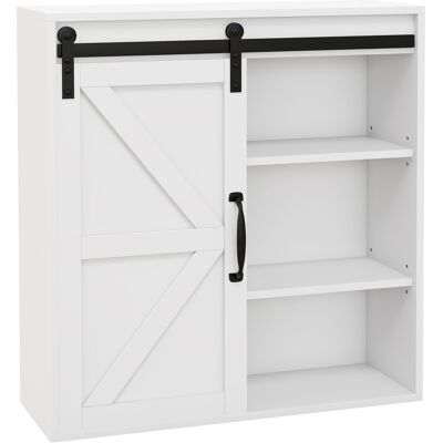 Kleankin Space-Saving Wall Cabinet: White Wall-Mount Medicine Cabinet with Sliding Door Aosom.com Kleankin Space-Saving Wall Cabinet: White Wall-Mount Medicine Cabinet with Sliding Door Aosom.com