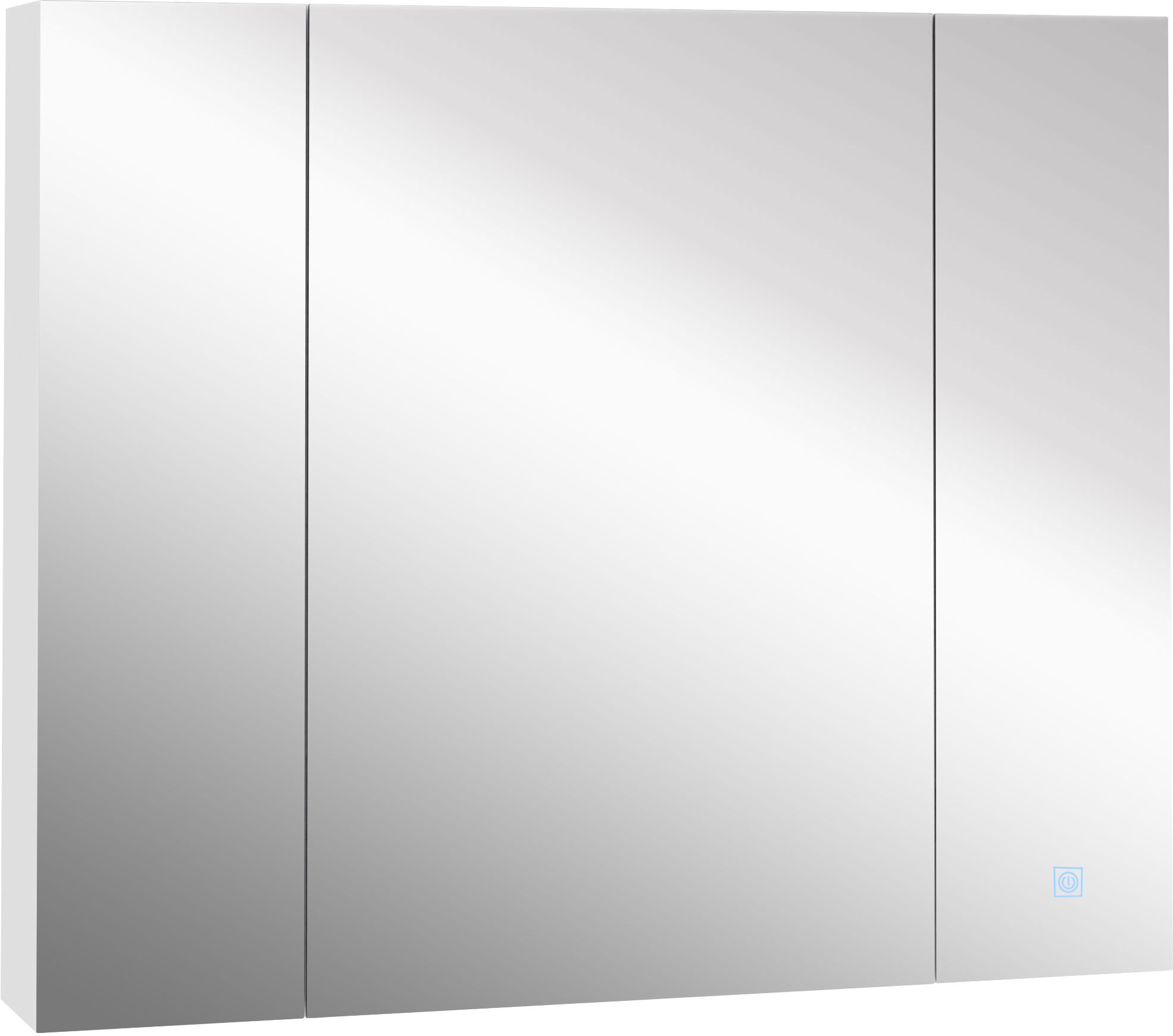 kleankin LED Bathroom Mirrow Cabinet, Wall-Mounted Bathroom Medicine Mirror Organizer with Dimmer Touch Switch, 3 Doors & USB Charged, White