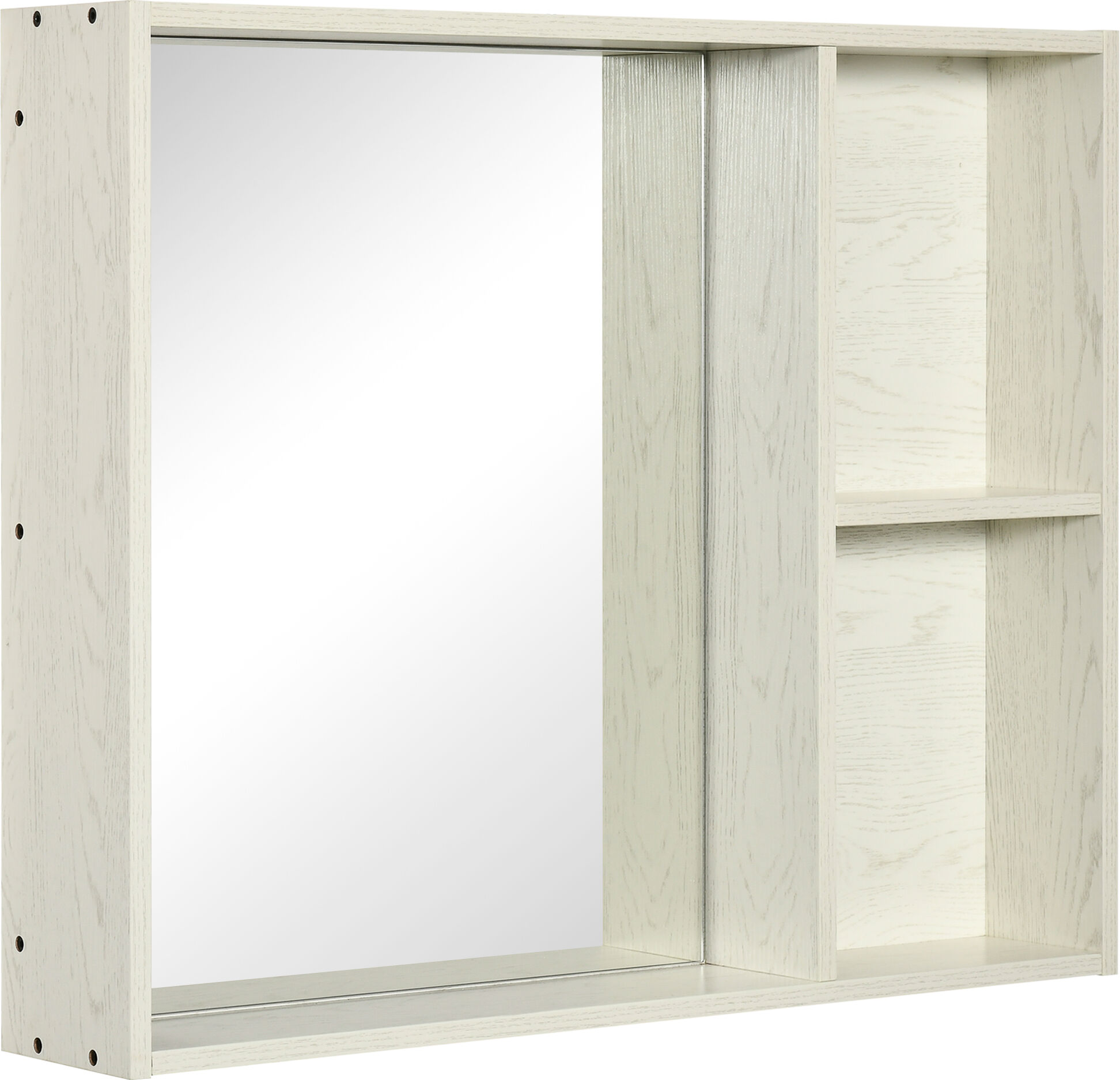 Kleankin Mirrored Wall Organizer: 31.5x25.5" White Wall-Mounted 2-Tier Medicine Cabinet   Aosom.com