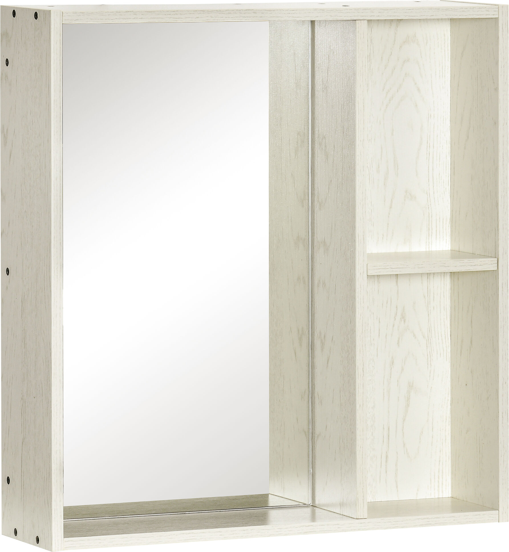 kleankin Wall Mounted Medicine Cabinet White with Mirror Storage Shelf 24.75x25.5 Inch Bathroom Cabinet   Aosom.com