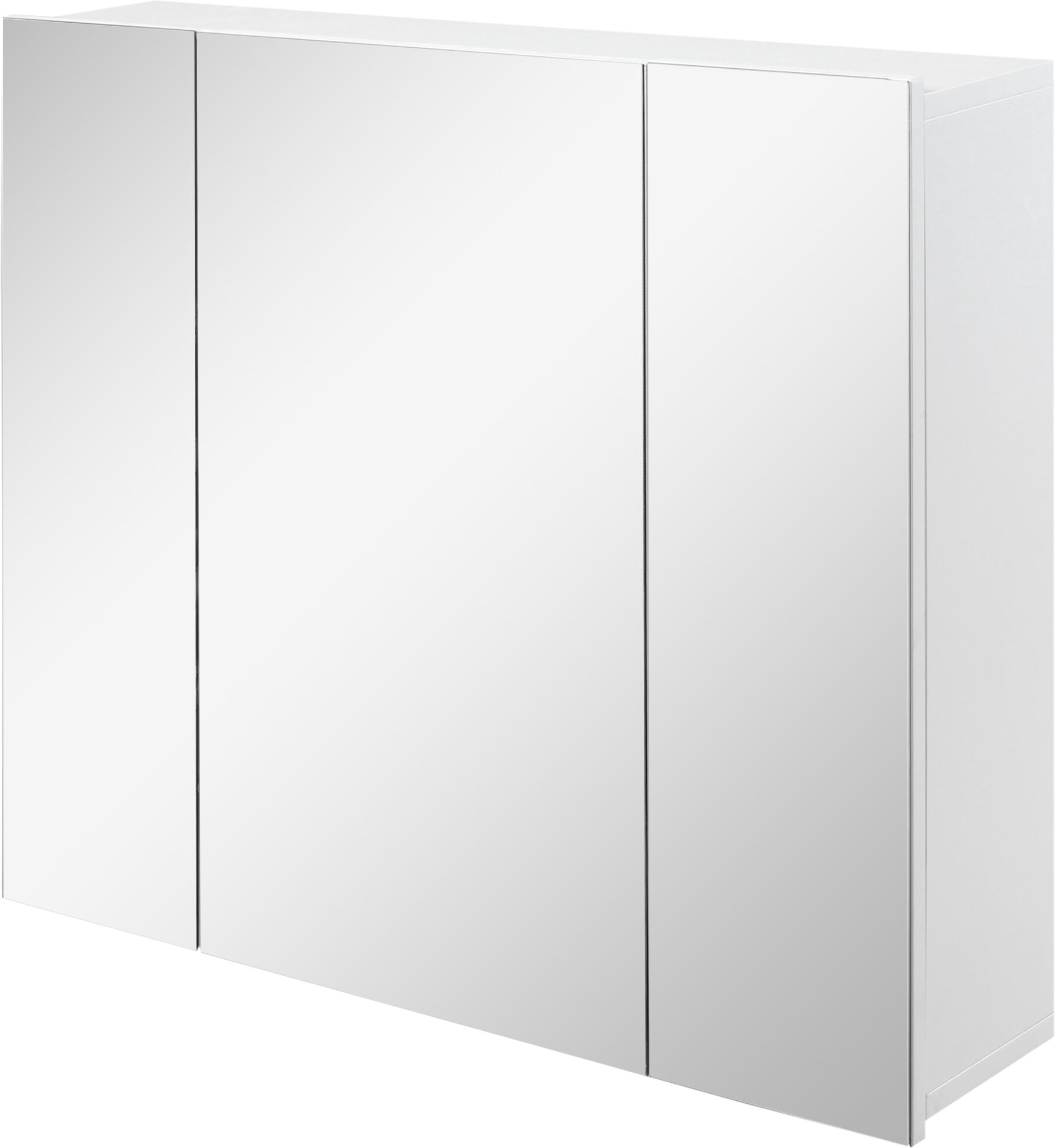 kleankin Wall Mounted Mirror Cabinet, Bathroom Medicine Cabinet with Mirror, 3 Doors and Adjustable Shelves, White