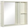 Kleankin Mirrored Wall Organizer: 31.5x25.5" White Wall-Mounted 2-Tier Medicine Cabinet   Aosom.com