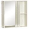 kleankin Wall Mounted Medicine Cabinet White with Mirror Storage Shelf 24.75x25.5 Inch Bathroom Cabinet   Aosom.com