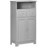 Kleankin Versatile Storage Haven: Gray Freestanding Bathroom Cabinet with 2 Drawers & Adjustable Shelf   Aosom.com