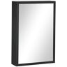 Kleankin Compact Wall Cabinet: Black Single Door Medicine Cabinet with Mirror & Shelves   Aosom.com
