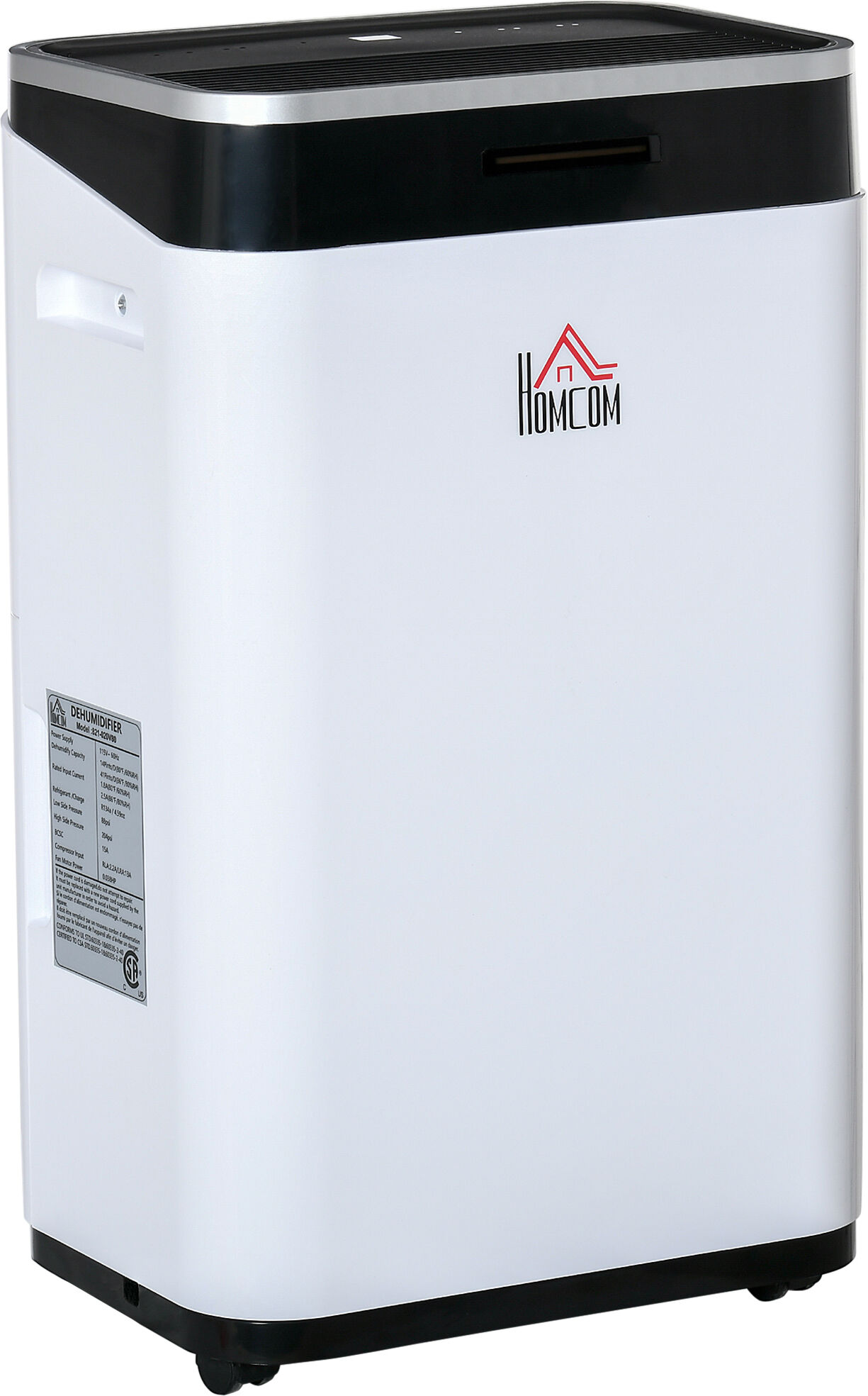 HOMCOM Compact Electric Dehumidifier, 2520Sq. Ft Coverage, 14 Pint Capacity, Efficient Moisture Removal, White   Aosom.com