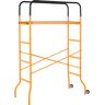 HOMCOM 4-Step Steel Scaffold Organizer Platform, Anti-Skid Mobile Scaffolding Ladder with 2 Wheels, Free Moving for Indoor/Outdoor Decoration