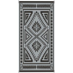 Outsunny Reversible Outdoor Rug, Waterproof Plastic Straw with Carry Bag, 9' x 18', Black & Gray Square Patchwork Outsunny Reversible Outdoor Rug, Waterproof Plastic Straw with Carry Bag, 9' x 18', Black & Gray Square Patchwork