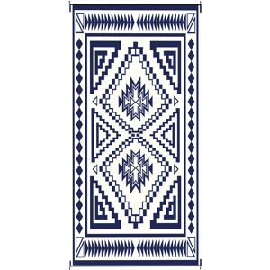 Outsunny Reversible Outdoor Rug, Waterproof Plastic Straw with Carry Bag, 9' x 18', Blue & White Square Patchwork Outsunny Reversible Outdoor Rug, Waterproof Plastic Straw with Carry Bag, 9' x 18', Blue & White Square Patchwork