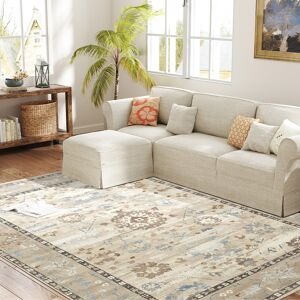 HOMCOM 5x7 Area Rug, Indoor Boho Machine Washable Carpet for Living Room, Bedroom, Dining Room, Kitchen, Blue HOMCOM 5x7 Area Rug, Indoor Boho Machine Washable Carpet for Living Room, Bedroom, Dining Room, Kitchen, Blue