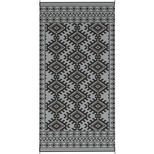 Outsunny Reversible Outdoor Rug, Waterproof Plastic Straw with Carry Bag, 9' x 18', Black & Gray Rhombus Border Outsunny Reversible Outdoor Rug, Waterproof Plastic Straw with Carry Bag, 9' x 18', Black & Gray Rhombus Border