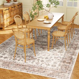 HOMCOM 8x10 Area Rug, Vintage Machine Washable Rug, Non-Slip Floor Carpet for Living Room, Bedroom, Dining Room, Tan HOMCOM 8x10 Area Rug, Vintage Machine Washable Rug, Non-Slip Floor Carpet for Living Room, Bedroom, Dining Room, Tan