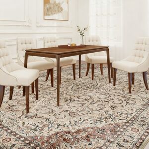 HOMCOM Area Rug 5x7, Machine Washable Rug, Non-Slip Classical Floral Print Floor Carpet for Living Room, Bedroom, Mixed-Brown HOMCOM Area Rug 5x7, Machine Washable Rug, Non-Slip Classical Floral Print Floor Carpet for Living Room, Bedroom, Mixed-Brown