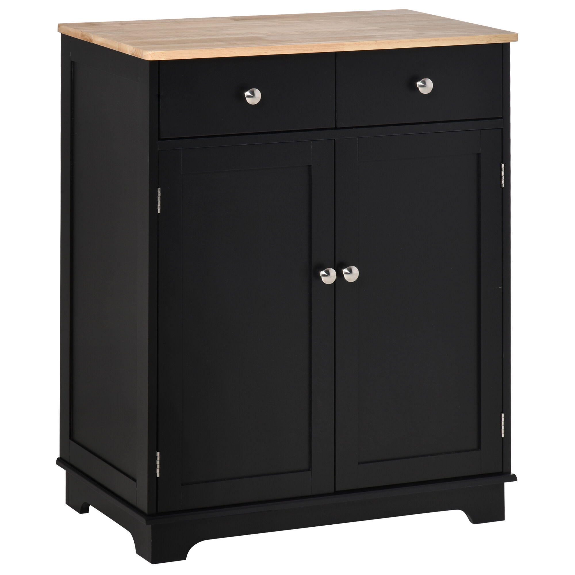 HOMCOM 2-Door Sideboard Buffet Cabinet, Kitchen Cabinet, Coffee Bar Cabinet with Adjustable Shelf & 2 Drawers for Dining Room, Hallway, Black