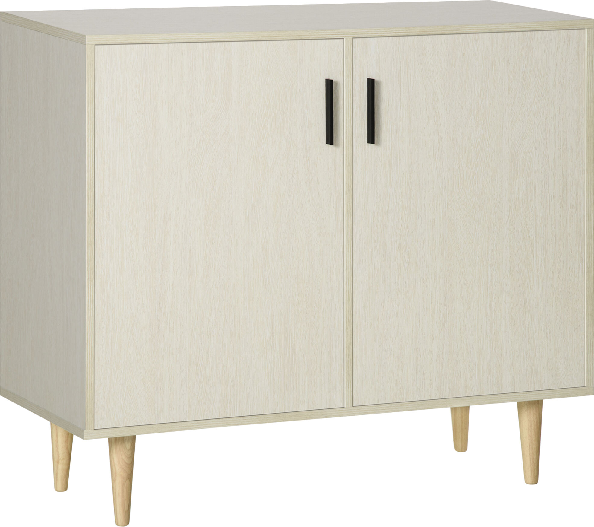 HOMCOM Modern Kitchen Storage Cabinet, Accent Sideboard with Adjustable Shelves and Wood Legs for Dining Living Room, Natural