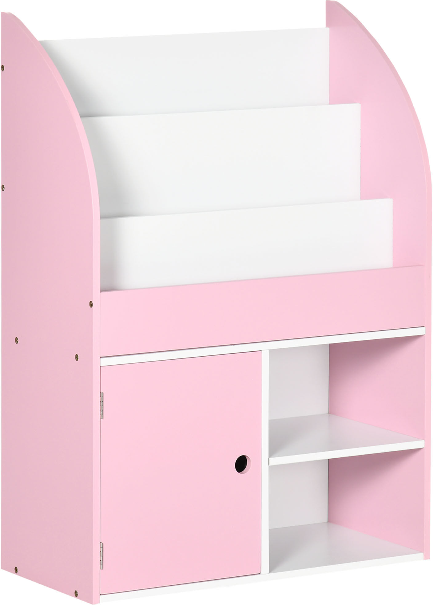 Qaba Toy Storage Organizer Kids Bookshelf Freestanding Children Bookcase Cabinet Toys Clothes Books Pink   Aosom.com