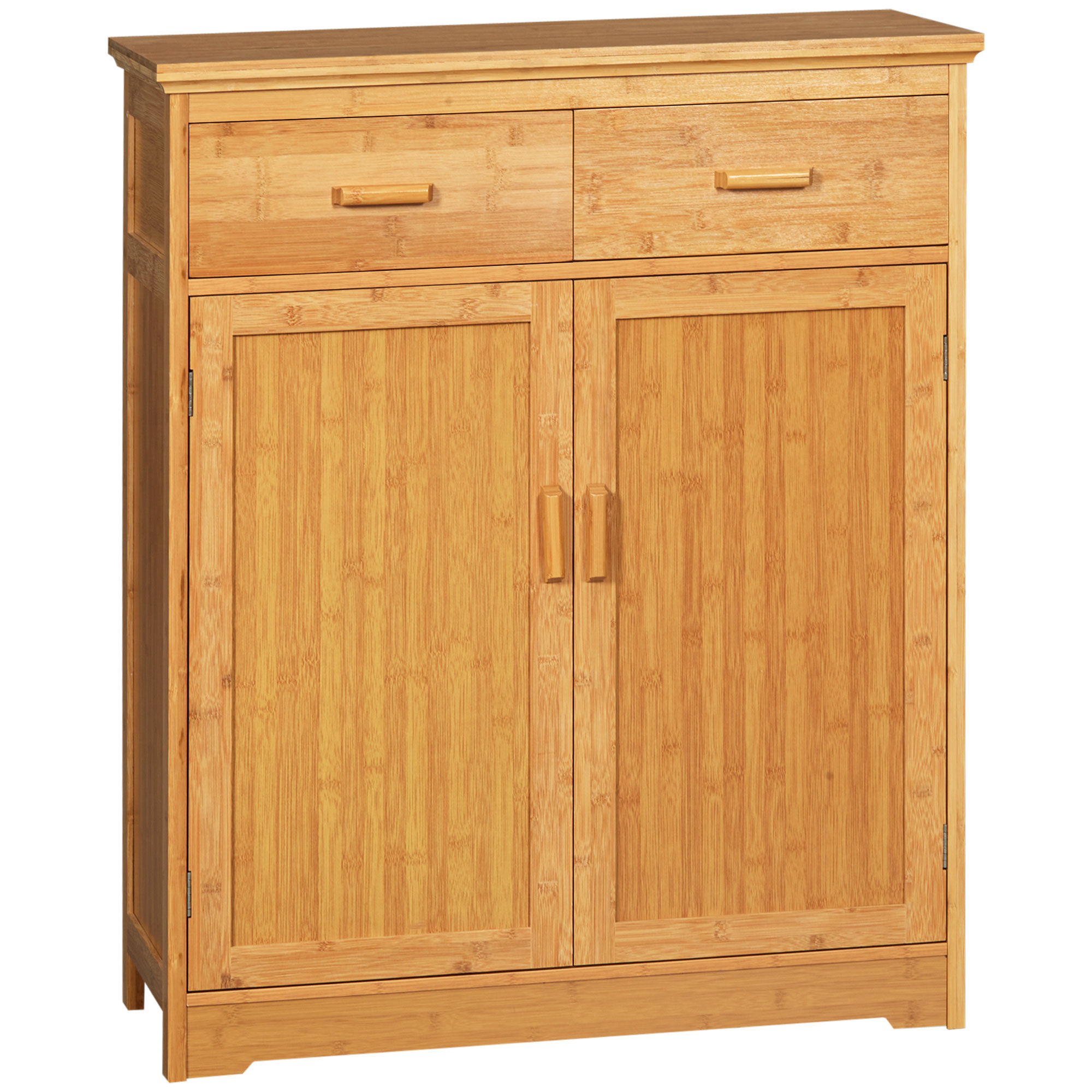 HOMCOM Kitchen Storage Cabinet Bamboo Buffet with Drawers Doors Adjustable Shelves Dining Room Natural   Aosom.com