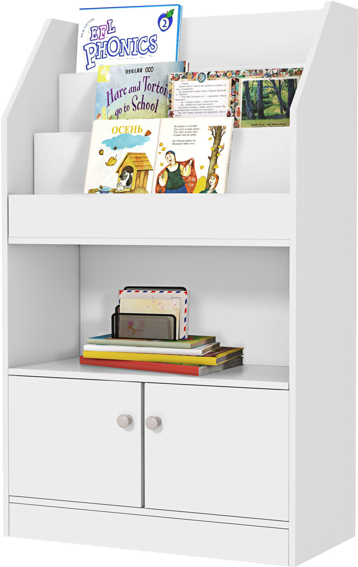 Qaba Toy Storage Solution & White Kids Bookcase - Versatile Children's Bookshelf for Nursery, Bedroom, & Play Spaces   Aosom.com