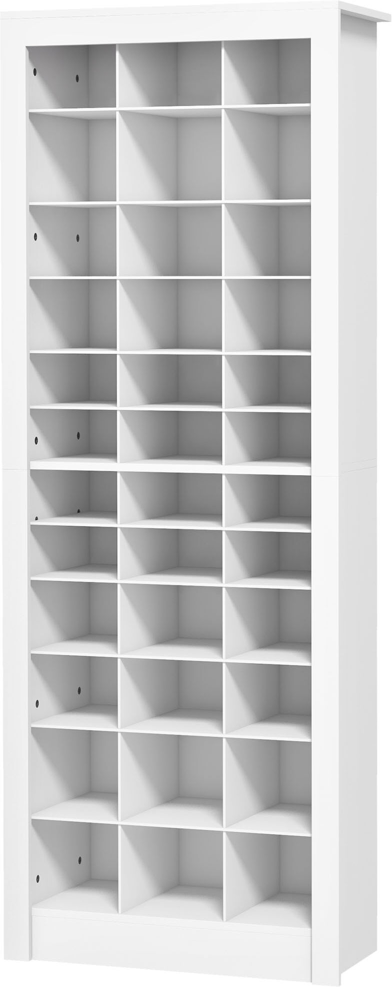 HOMCOM Tall Shoe Storage Cabinet 3 Open Cubes White for 36 Pairs Entryway Organizer   Aosom.com