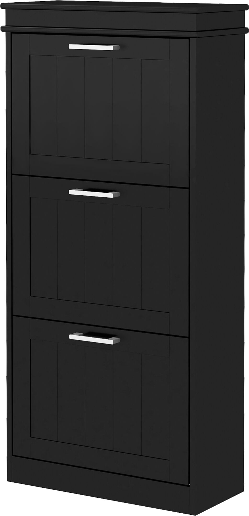 HOMCOM Modern Shoe Storage Cabinet with 3 Flip Drawers for 15 Pairs, Narrow Shoe Organizer for Entryway, Hallway, Black