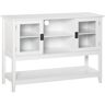 HOMCOM Modern Sideboard Buffet Cabinet with Framed Glass Doors, Multiple Storage Options & Anti-Topple for Kitchen, Living Room, White