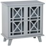 HOMCOM Accent Storage Cabinet Gray Sideboard Buffet Console with Fretwork Doors for Kitchen Dining Living Room Entryway   Aosom.com