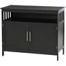 HOMCOM Vintage Sideboard Buffet Black with Magnet Doors Metal Handle Adjustable Shelves Kitchen Cabinet   Aosom.com