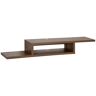 HOMCOM Floating Media Console Wall Mounted Entertainment Center Walnut for Living Room   Aosom.com