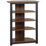 HOMCOM Corner TV Stand Media Console Entertainment Center with Storage Shelves Wooden & Steel Brown for Living Room   Aosom.com