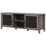 HOMCOM Industrial TV Stand for 65 Inch Screens Entertainment Center with Mesh Doors and Storage Shelves for Living Room Brown   Aosom.com